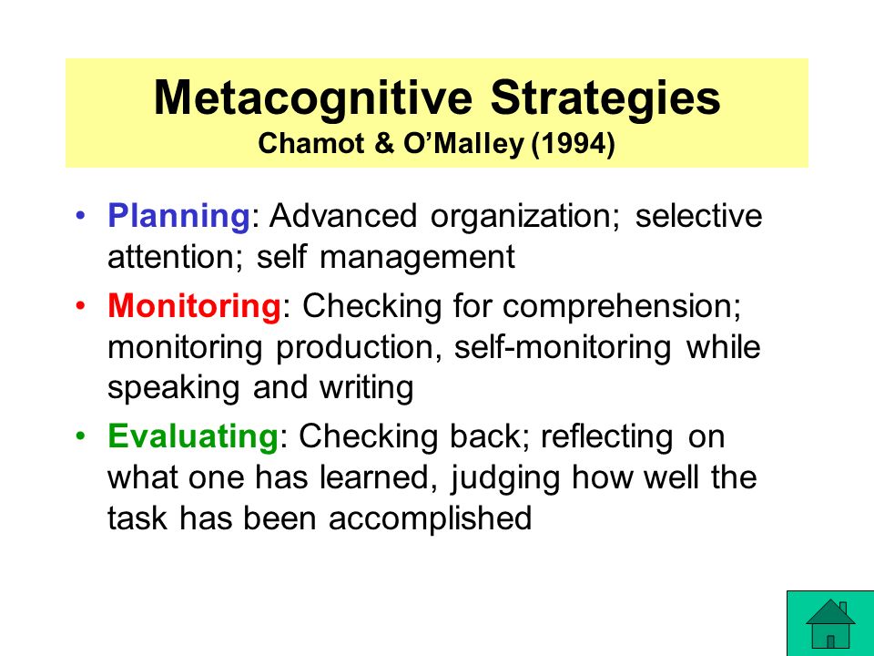 writing a metacognitive reflection strategies